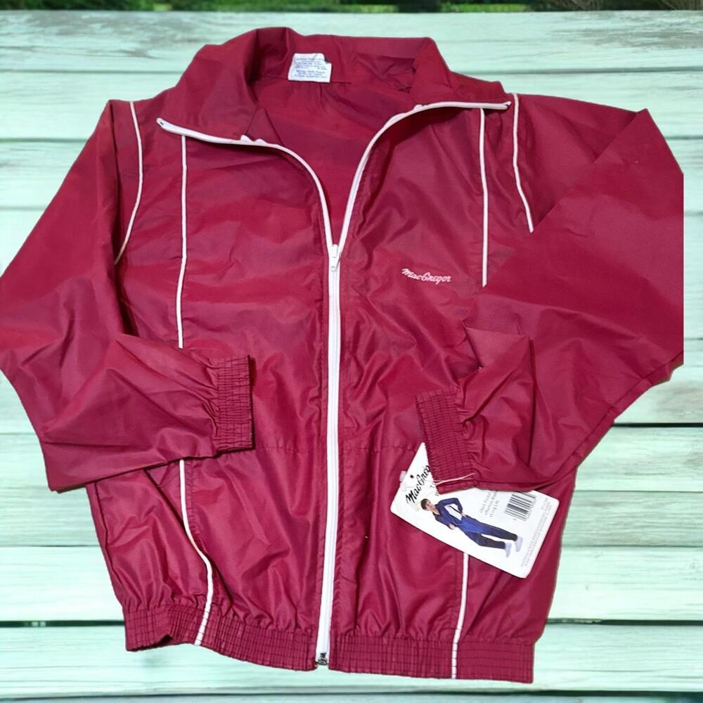 Mac gregor nwt red and white vintage 80s track jacket